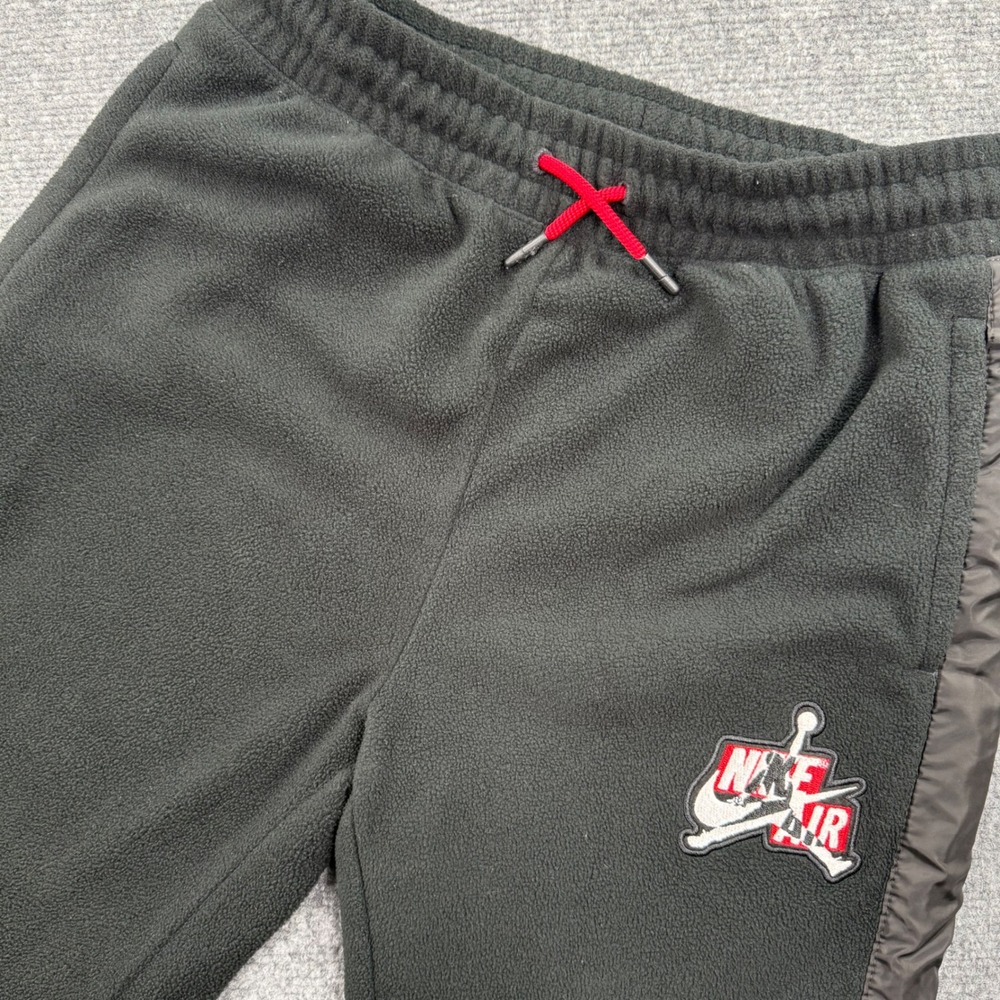 Nike Jordan Fleece Jogger Pants XL Black Red Logo Gym Athletic Youth Boys